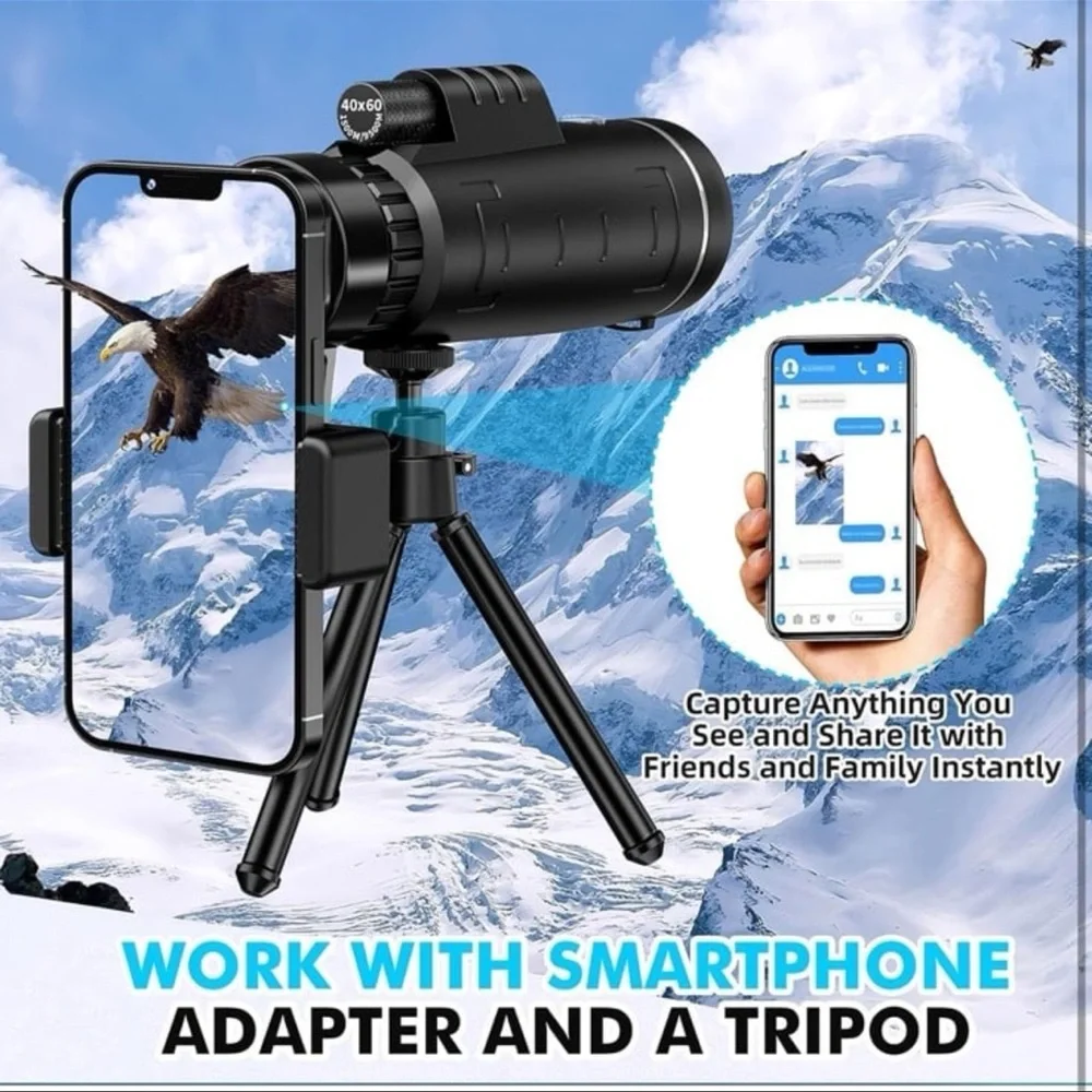 Black and Green Monocular Telescope with Smartphone Adapter